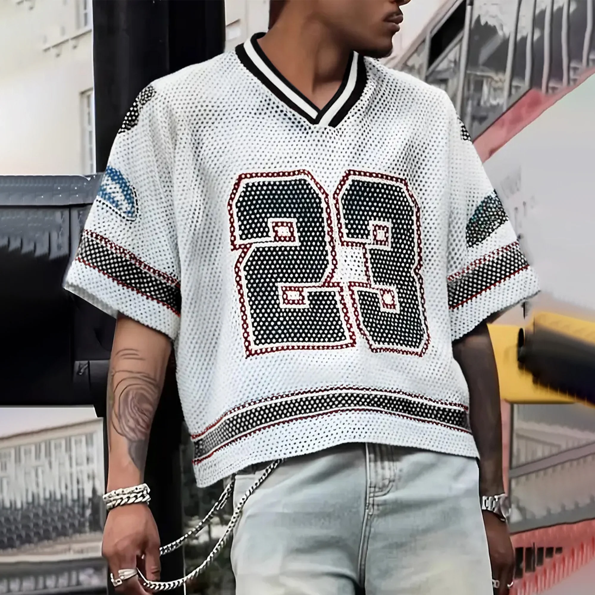 23 Patchwork Mesh Jersey | Inflation Streetwear - Image 4