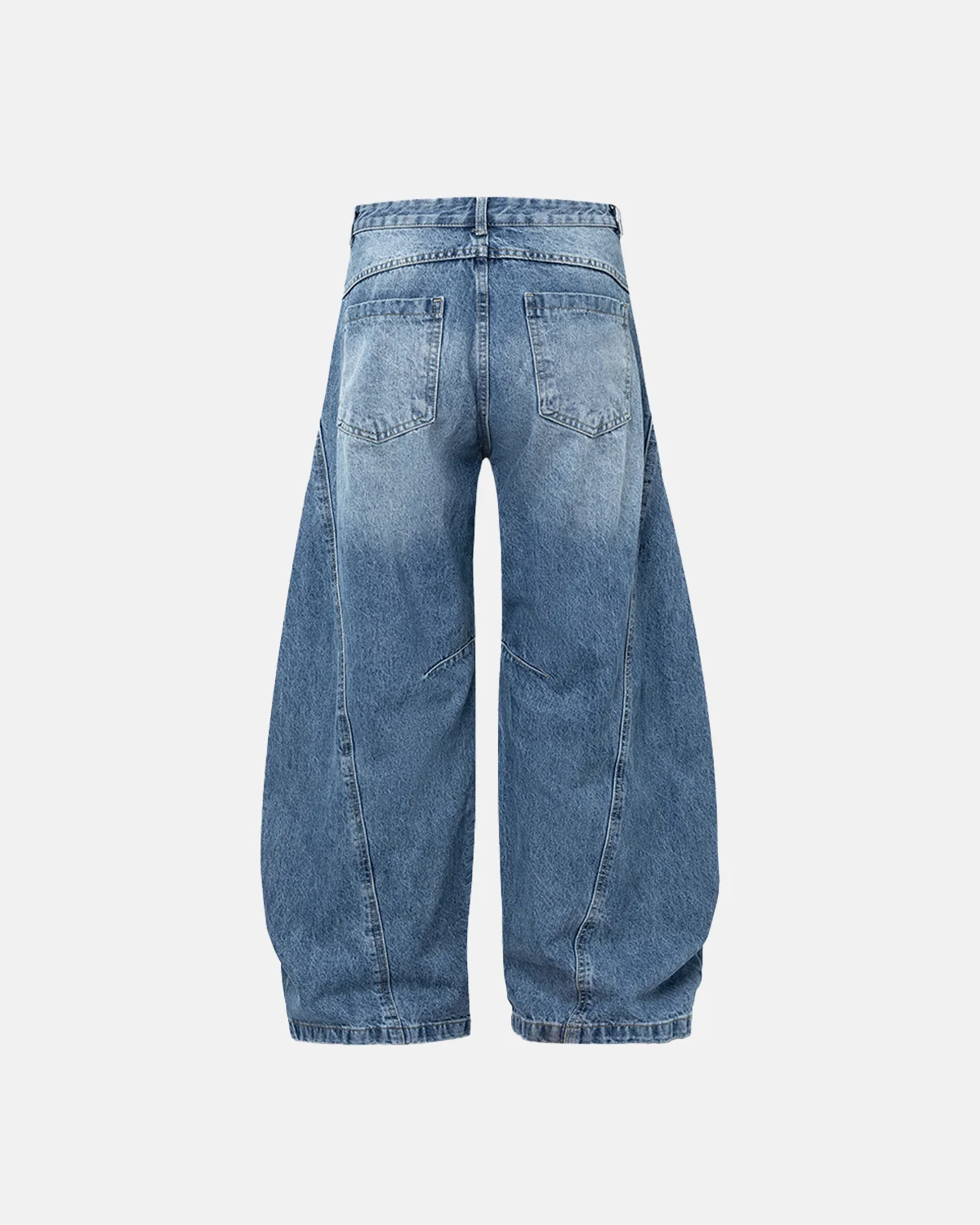 Acid Washed Distressed Barrel Jeans | Inflation Streetwear - Image 4