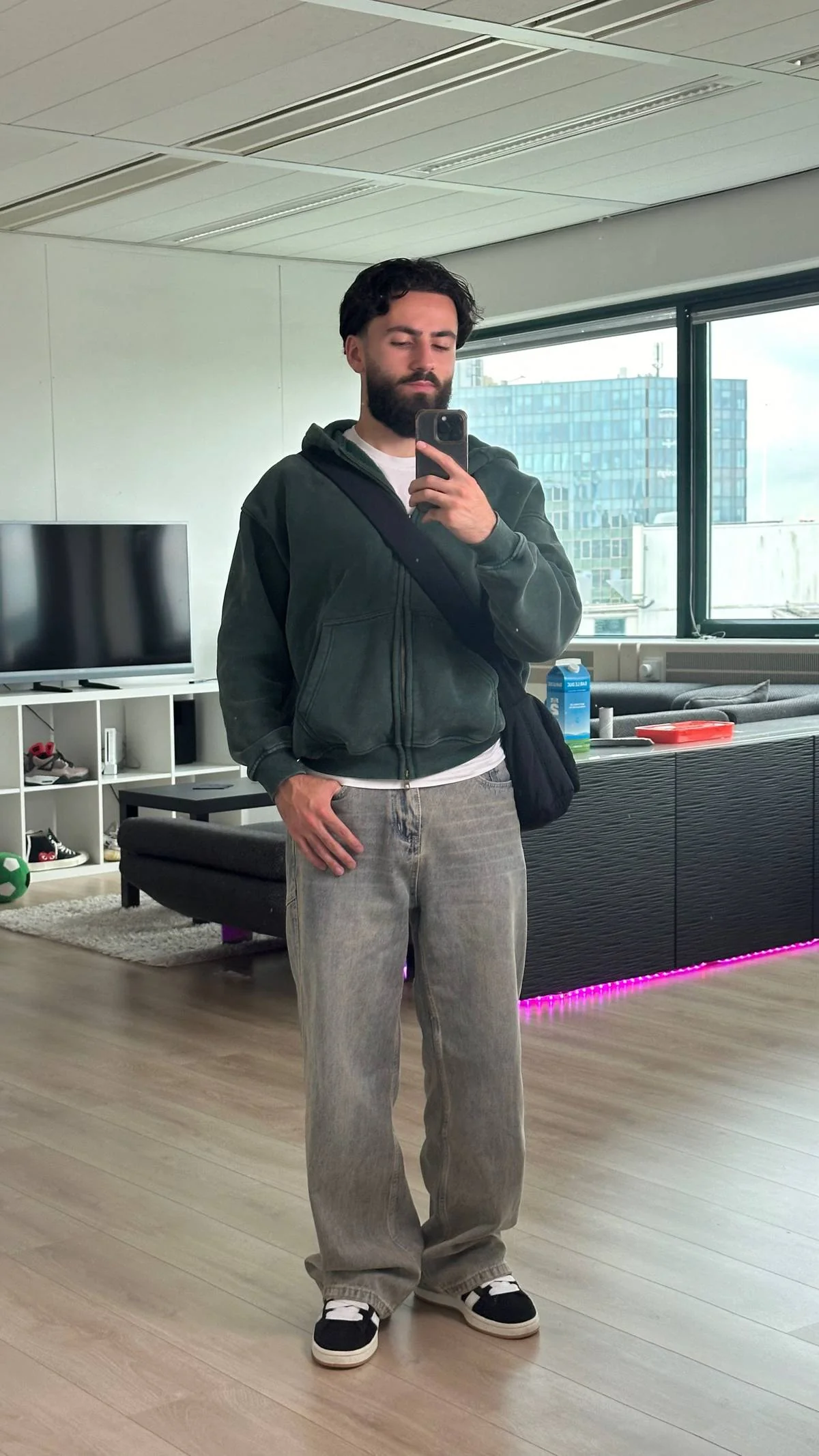 INFLATION Washed Distressed Fleece Zip Up Hoodies - Image 5