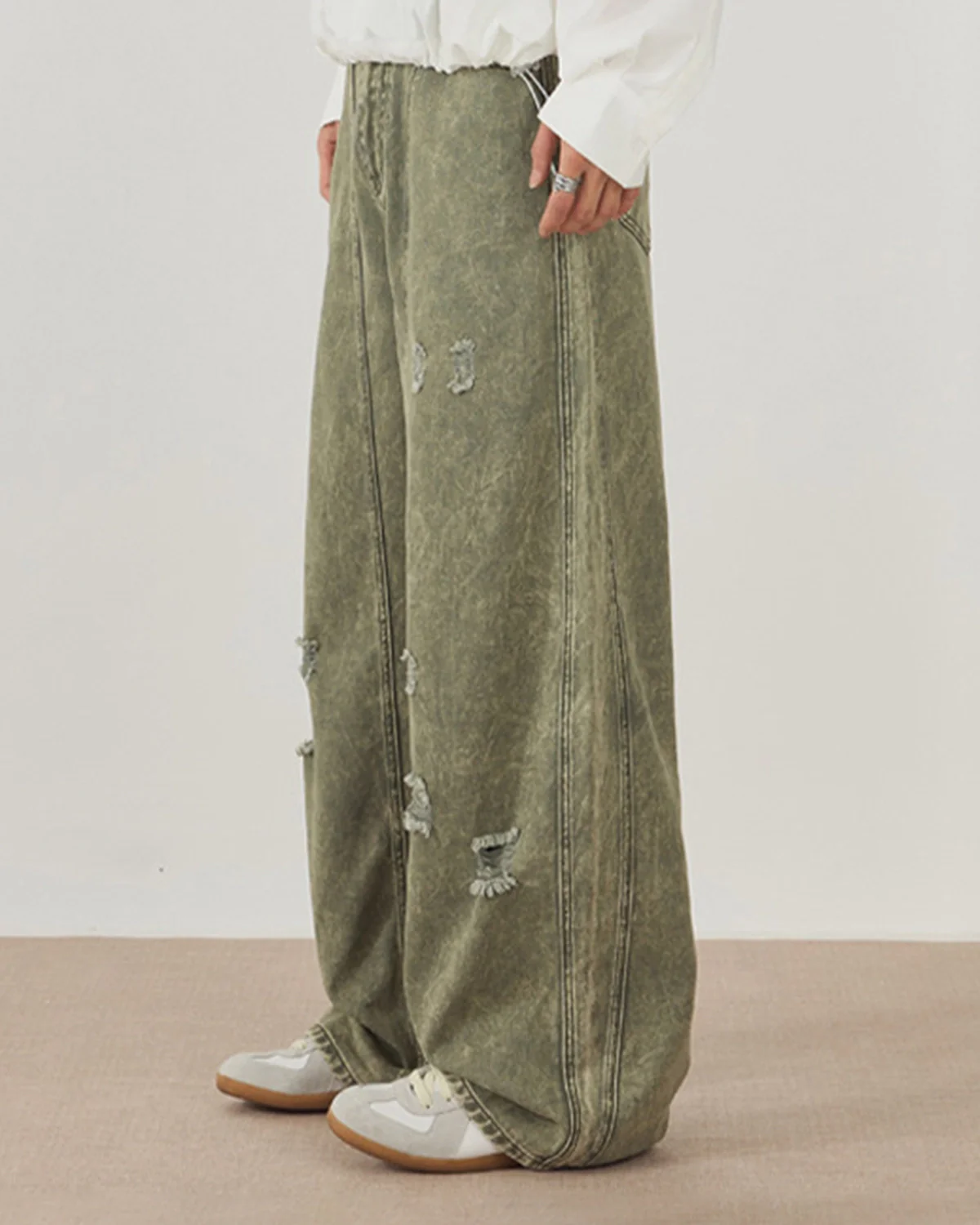 Acid Washed Ripped Baggy Jeans | Inflation Streetwear - Image 4