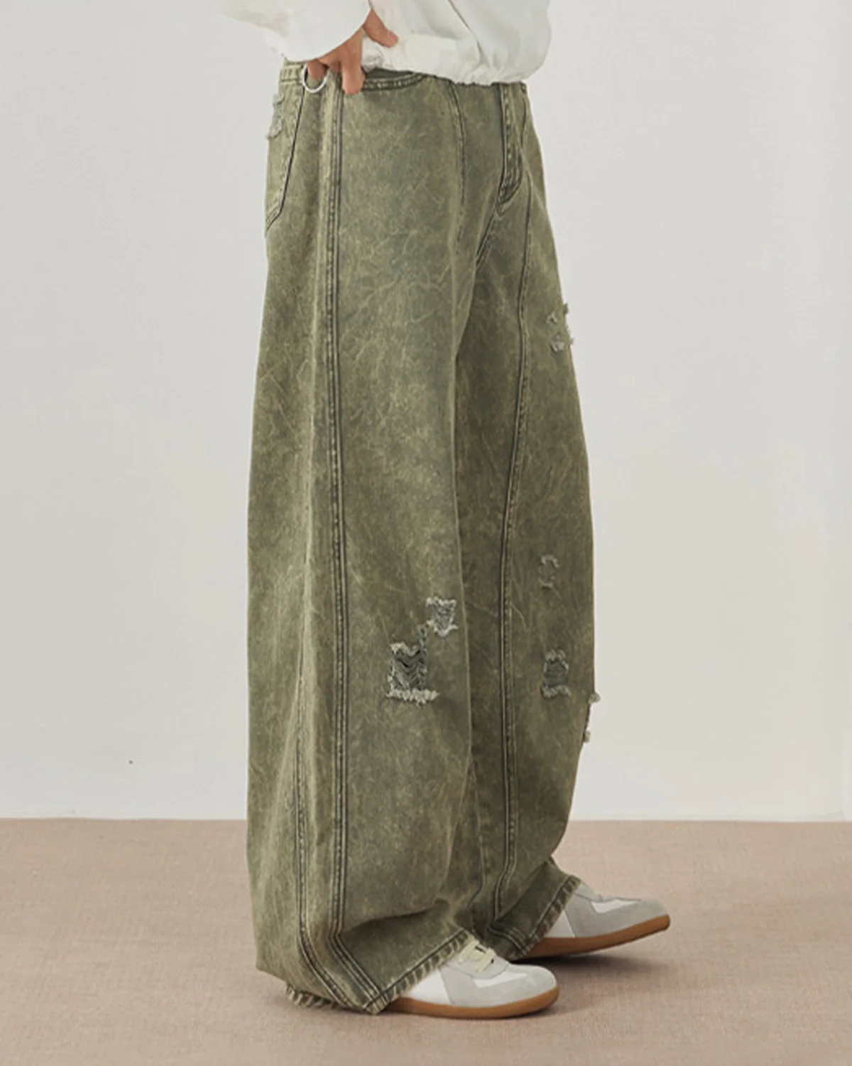 Acid Washed Ripped Baggy Jeans | Inflation Streetwear - Image 5