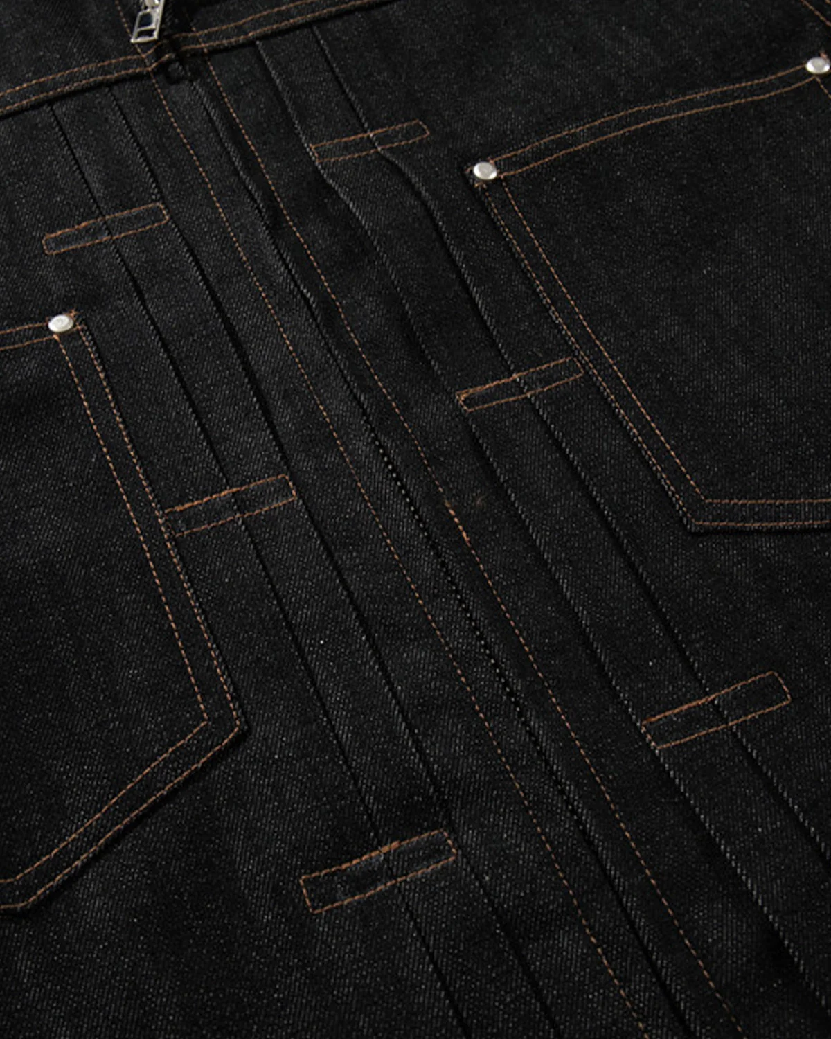 Black Raw Denim Jacket  | Inflation Streetwear - Image 4