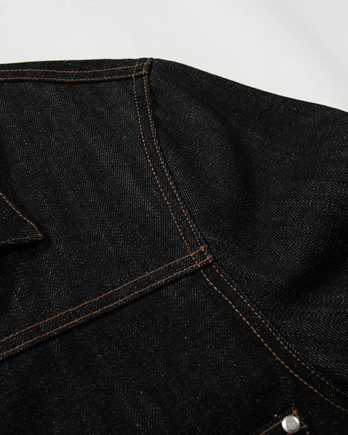 Black Raw Denim Jacket  | Inflation Streetwear - Image 5