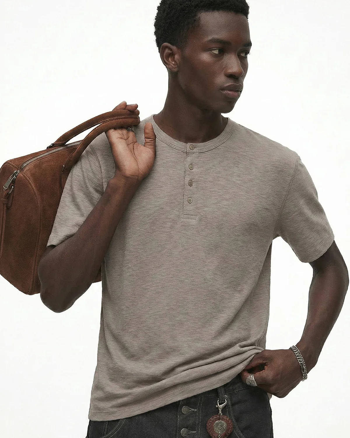 Blank Henley Neck Casual T-Shirt | Inflation Streetwear - Image 5