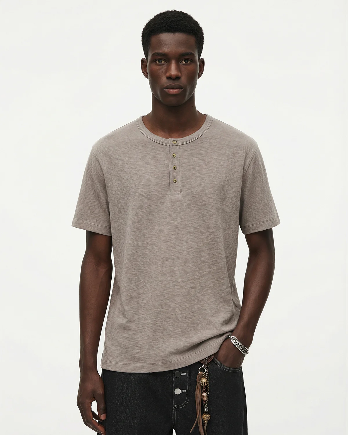 Blank Henley Neck Casual T-Shirt | Inflation Streetwear - Image 7