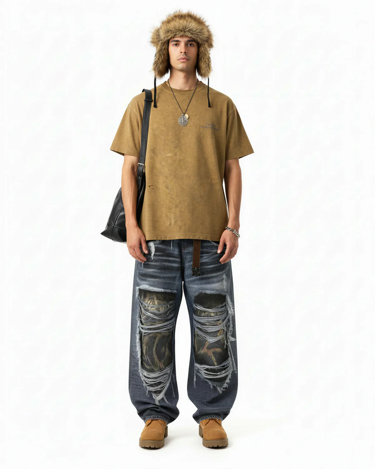 Distressed Tie-Dye Reflective Print T-Shirt | Inflation Streetwear - Image 10