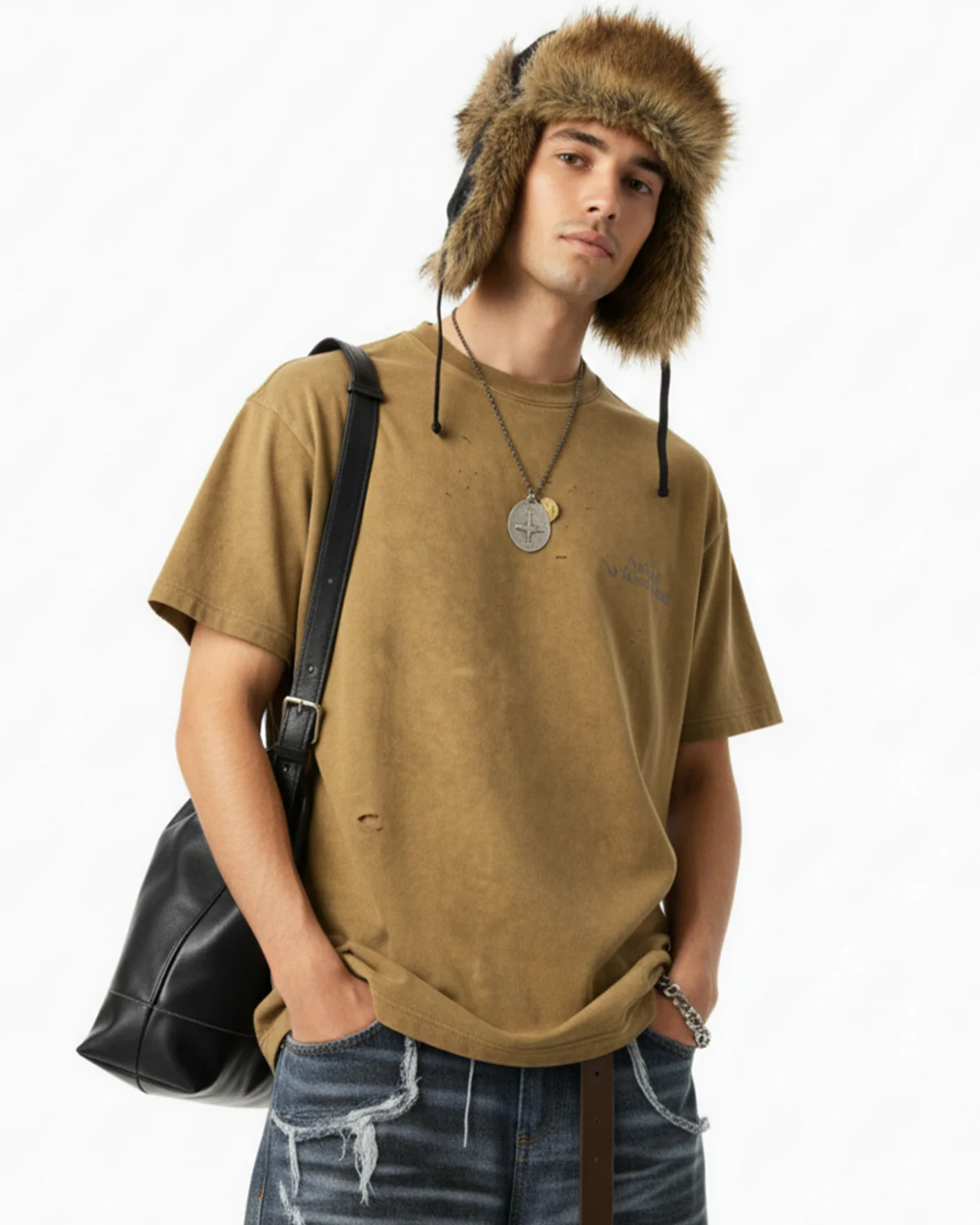 Distressed Tie-Dye Reflective Print T-Shirt | Inflation Streetwear - Image 5