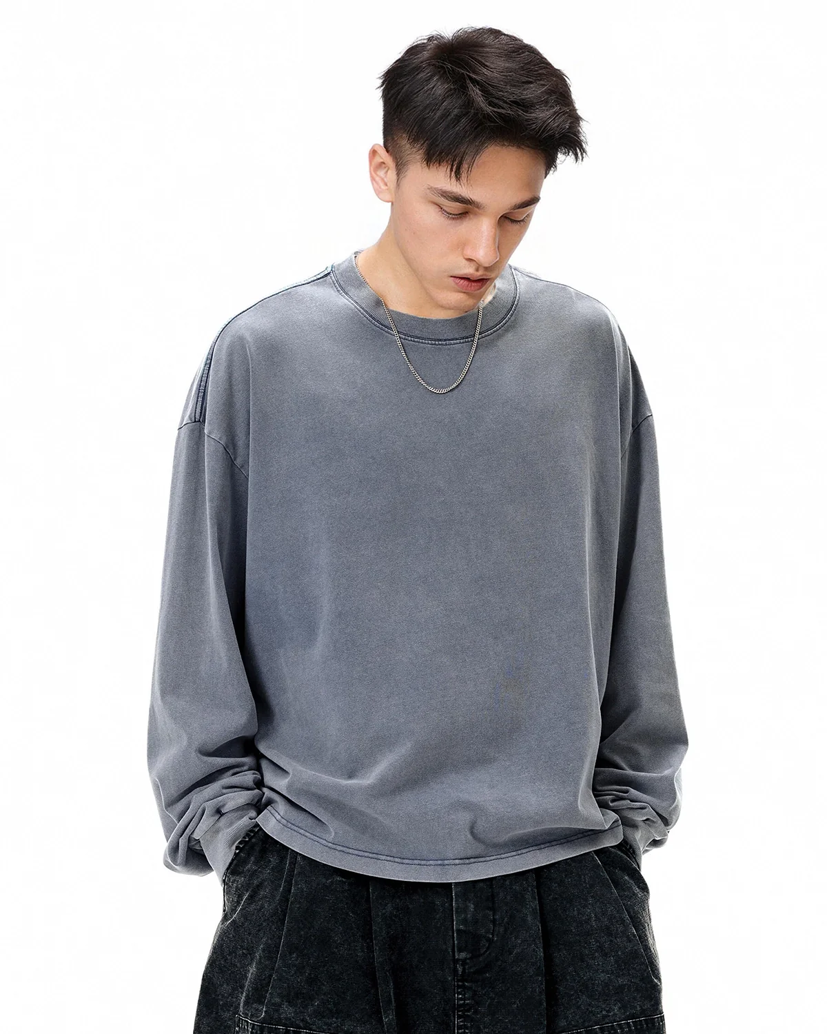 Distressed Washed Long Sleeve Tees | Inflation Streetwear - Image 5
