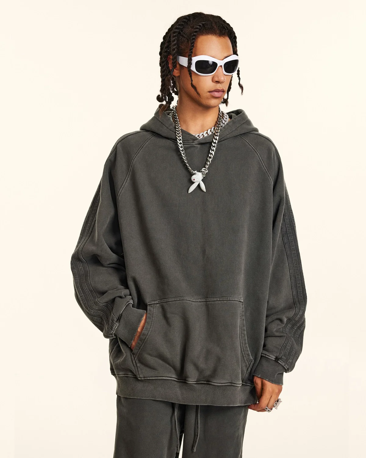 Frayed Seam Acid Wash Hoodies | Inflation Streetwear - Image 9