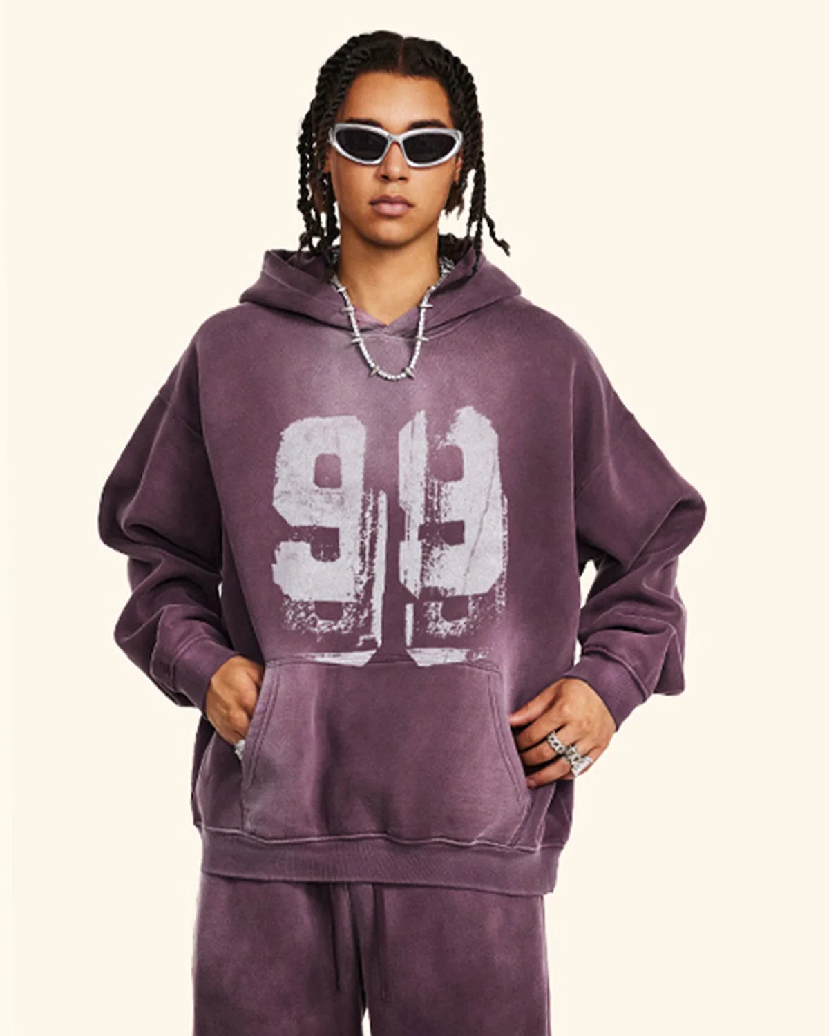 Graffiti Print Washed Fleece hoodie | Inflation Streetwear - Image 12