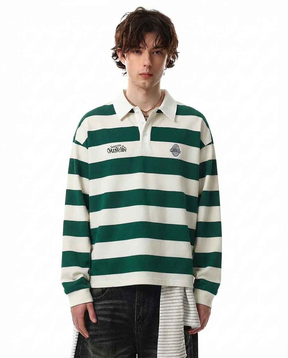 Green Rugby Polo Shirt | Inflation Streetwear - Image 3