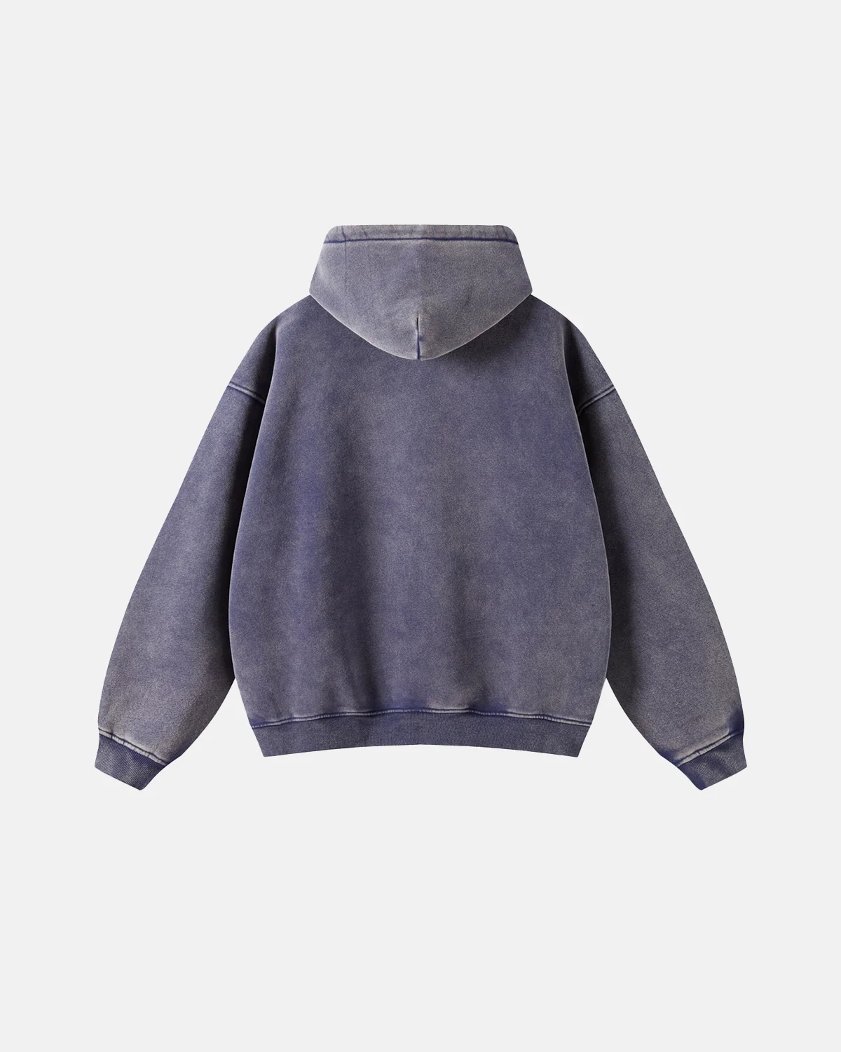 INFLATION Washed Distressed Fleece Zip Up Hoodies - Image 14