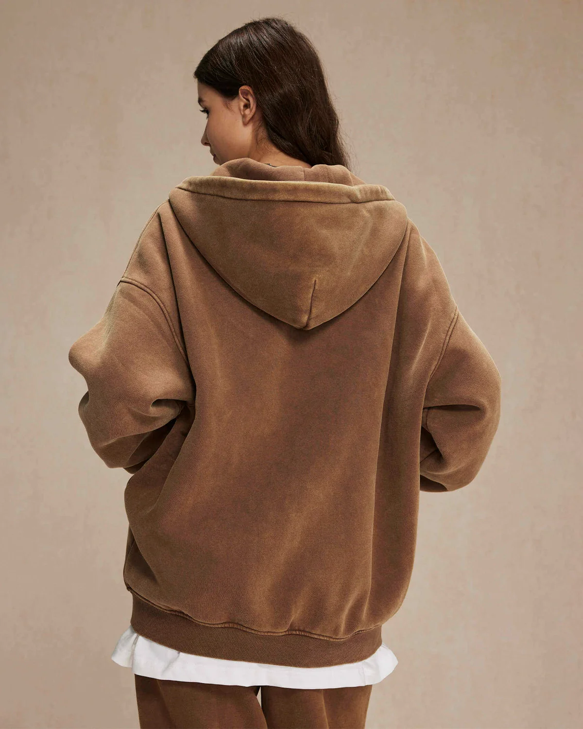 INFLATION Washed Distressed Fleece Zip Up Hoodies - Image 28