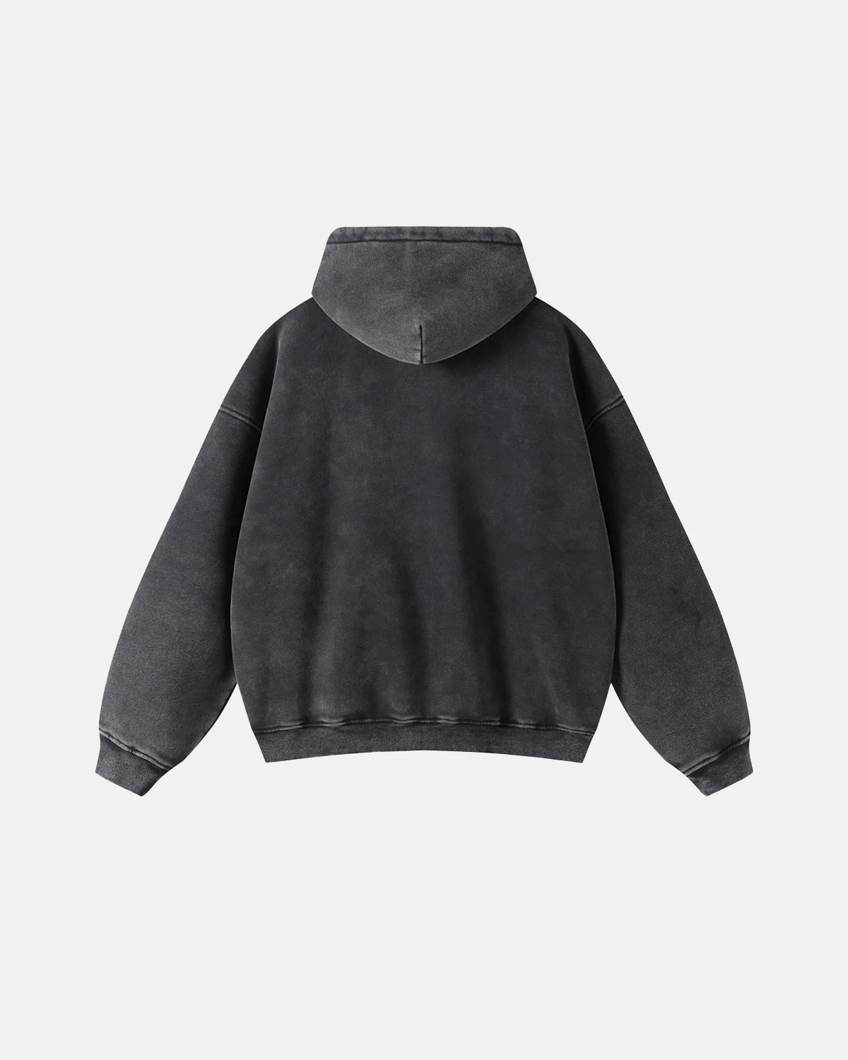 INFLATION Washed Distressed Fleece Zip Up Hoodies - Image 10