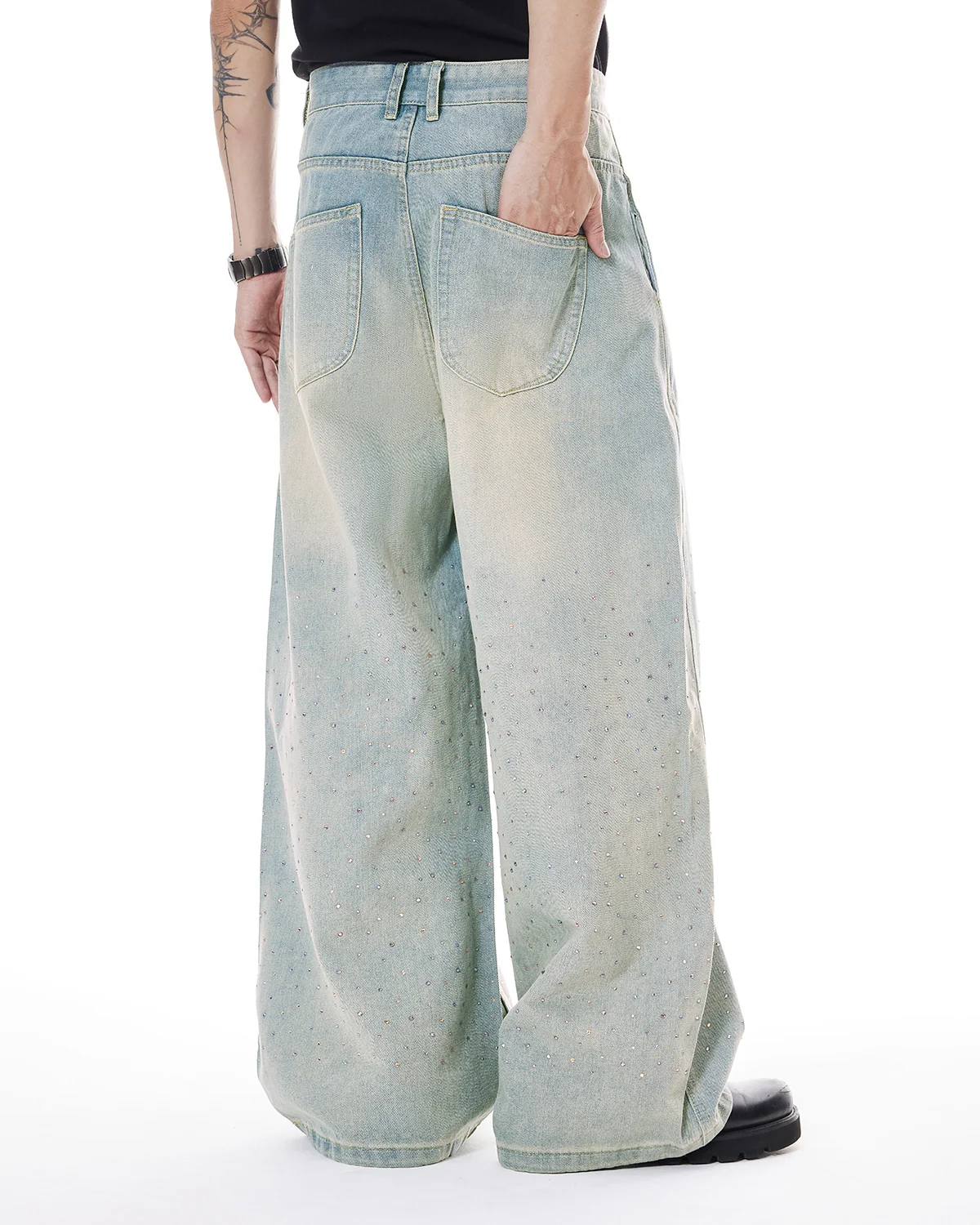 Acid Washed Super Baggy Jeans | Inflation Streetwear - Image 14