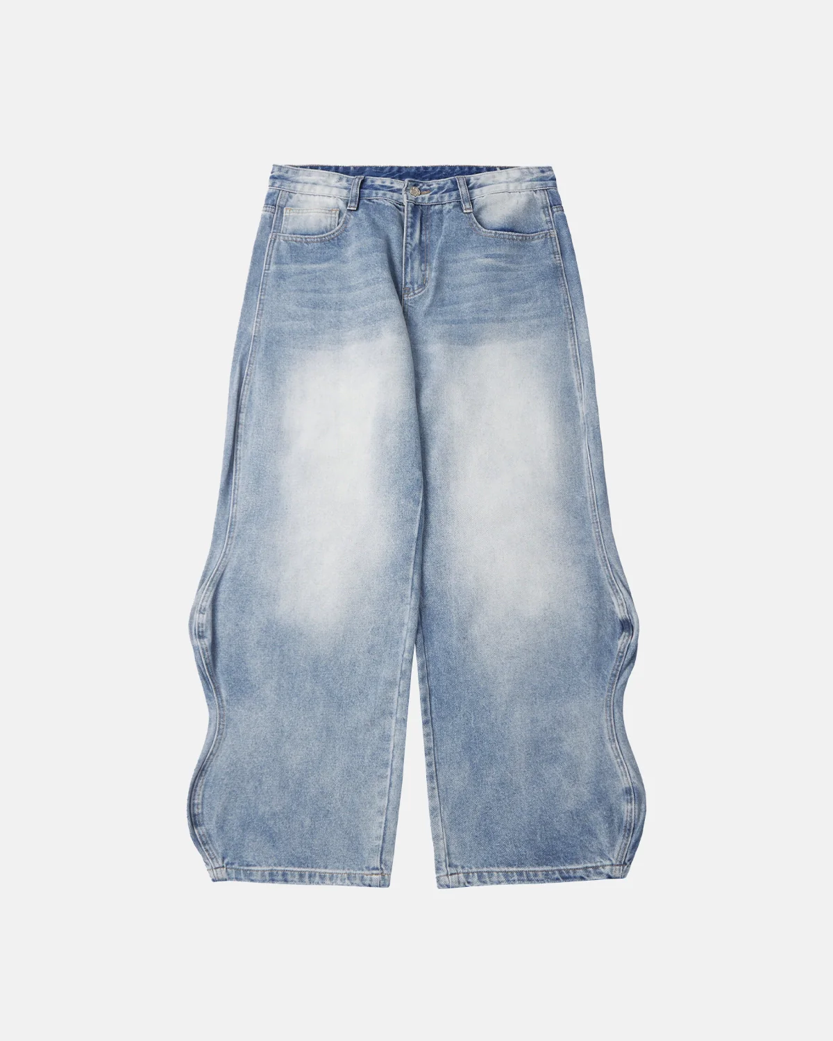 INFLATION Brand Washed Baggy Denim Pants - Image 3