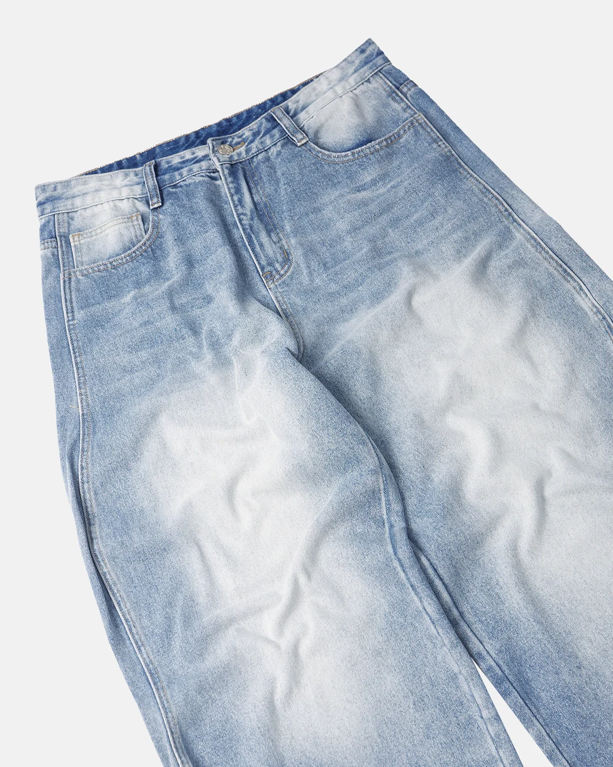INFLATION Brand Washed Baggy Denim Pants - Image 7