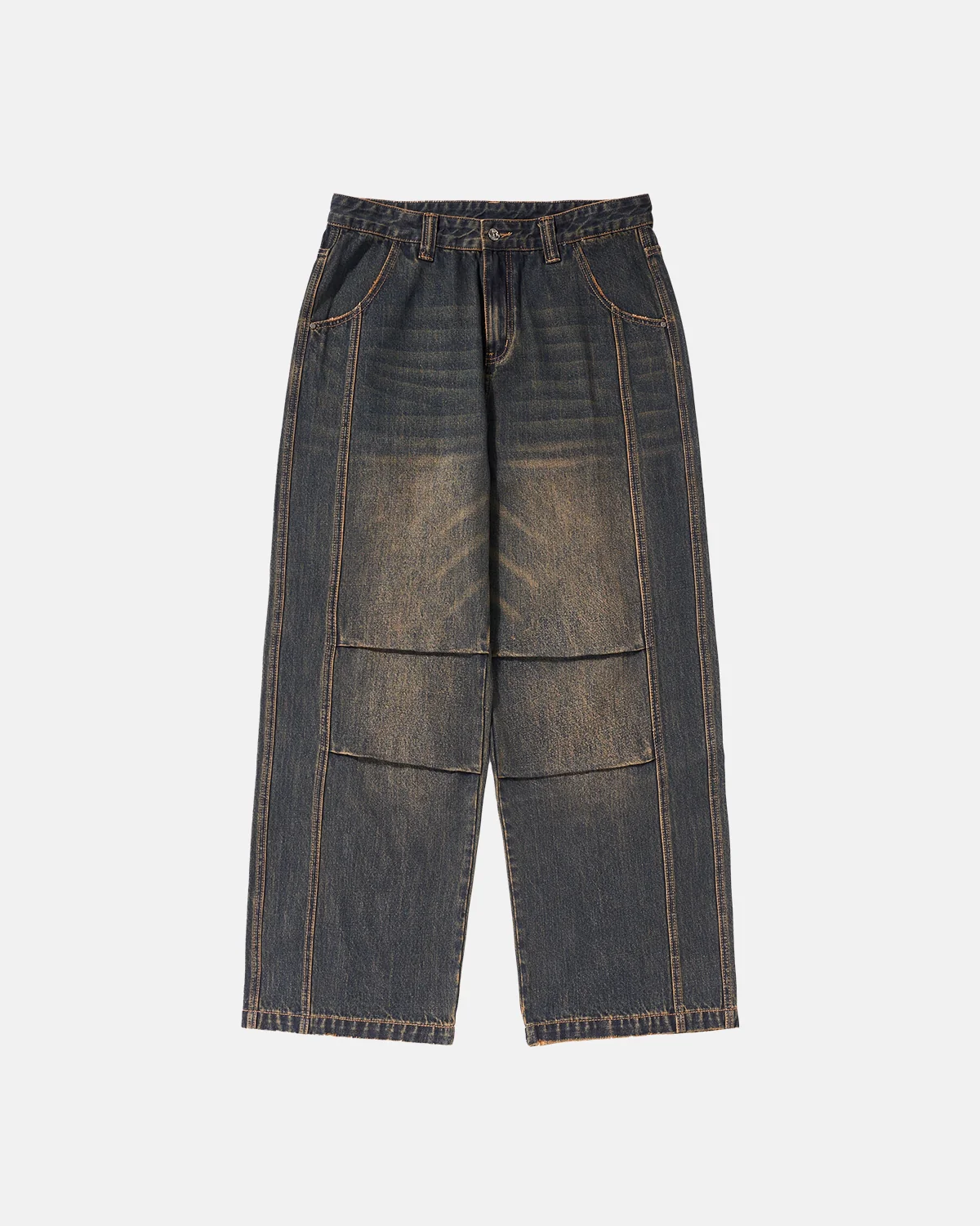 INFLATION Faded Dirty Baggy Cargo Jeans - Image 3