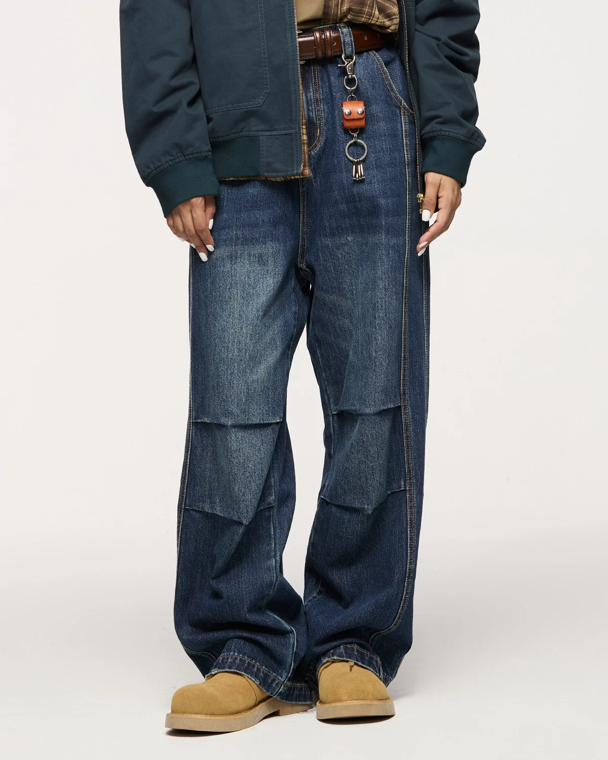 INFLATION Faded Dirty Baggy Cargo Jeans - Image 9