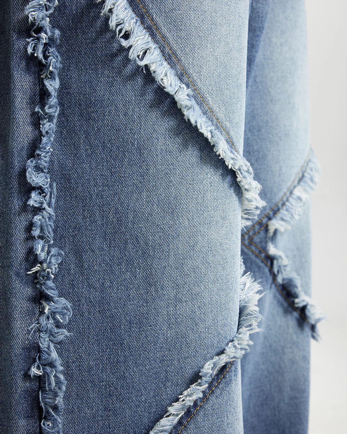 Blue Frayed Acid Wash Pants | Inflation Streetwear - Image 5