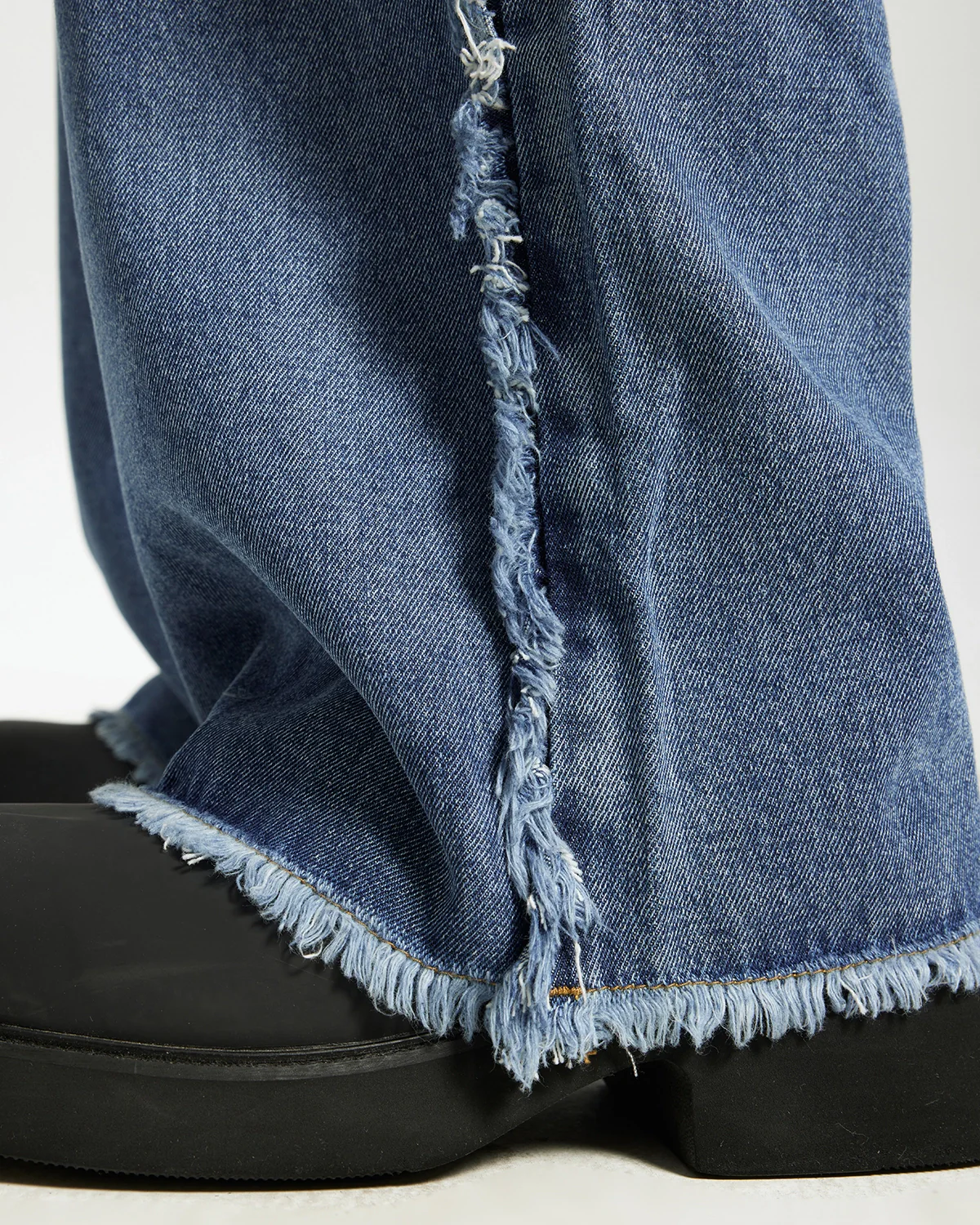 Blue Frayed Acid Wash Pants | Inflation Streetwear - Image 6