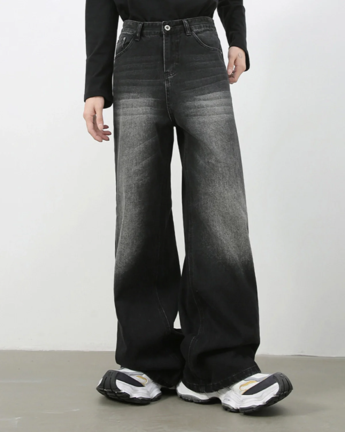 INFLATION Wasehed Straight Wide Leg Jeans - Image 5