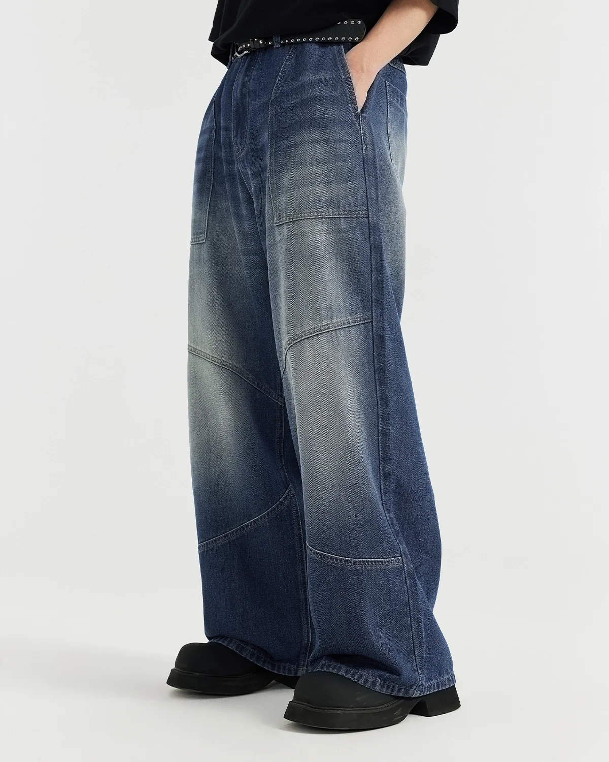 INFLATION Washed Baggy Jeans - Image 3