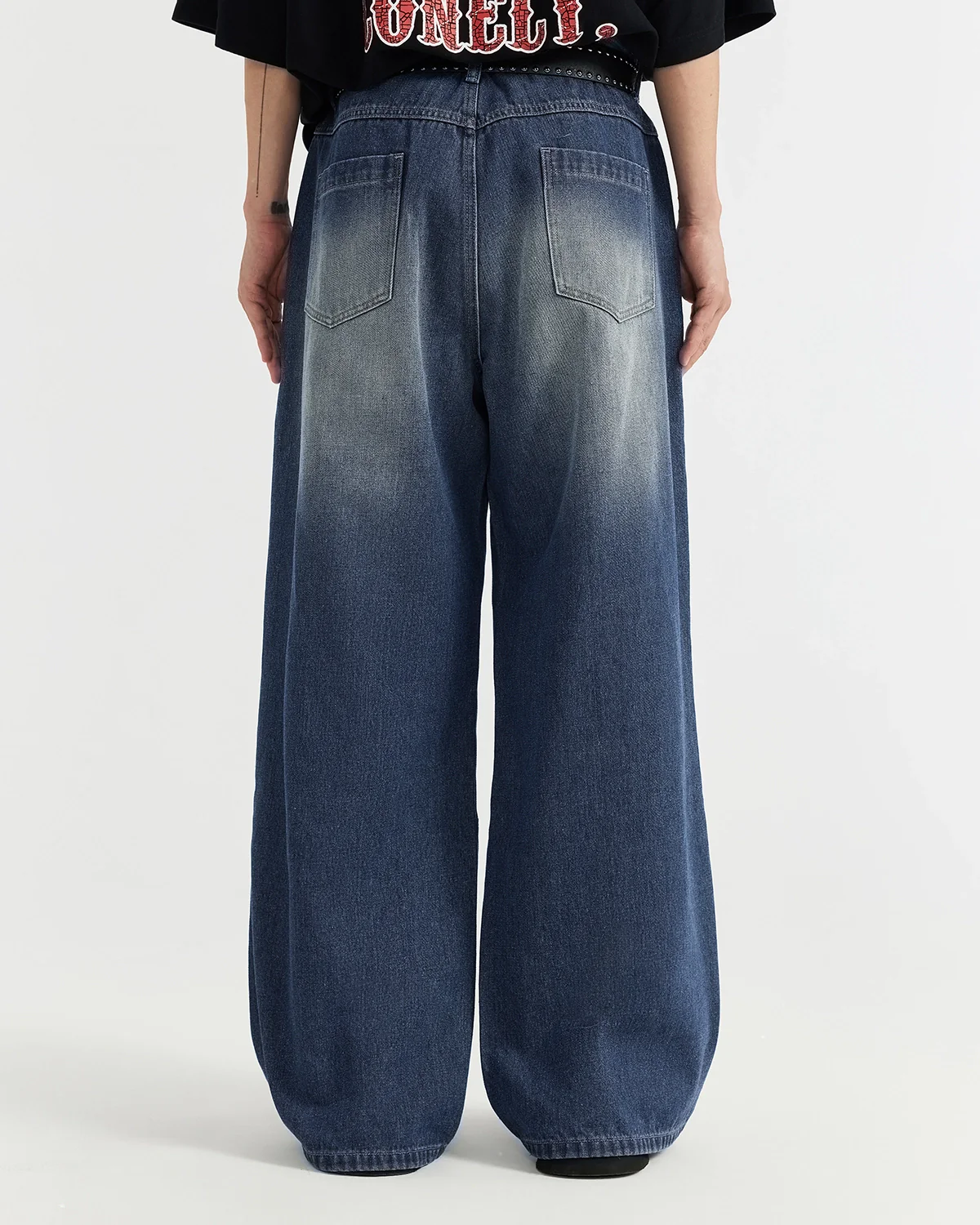 INFLATION Washed Baggy Jeans - Image 4
