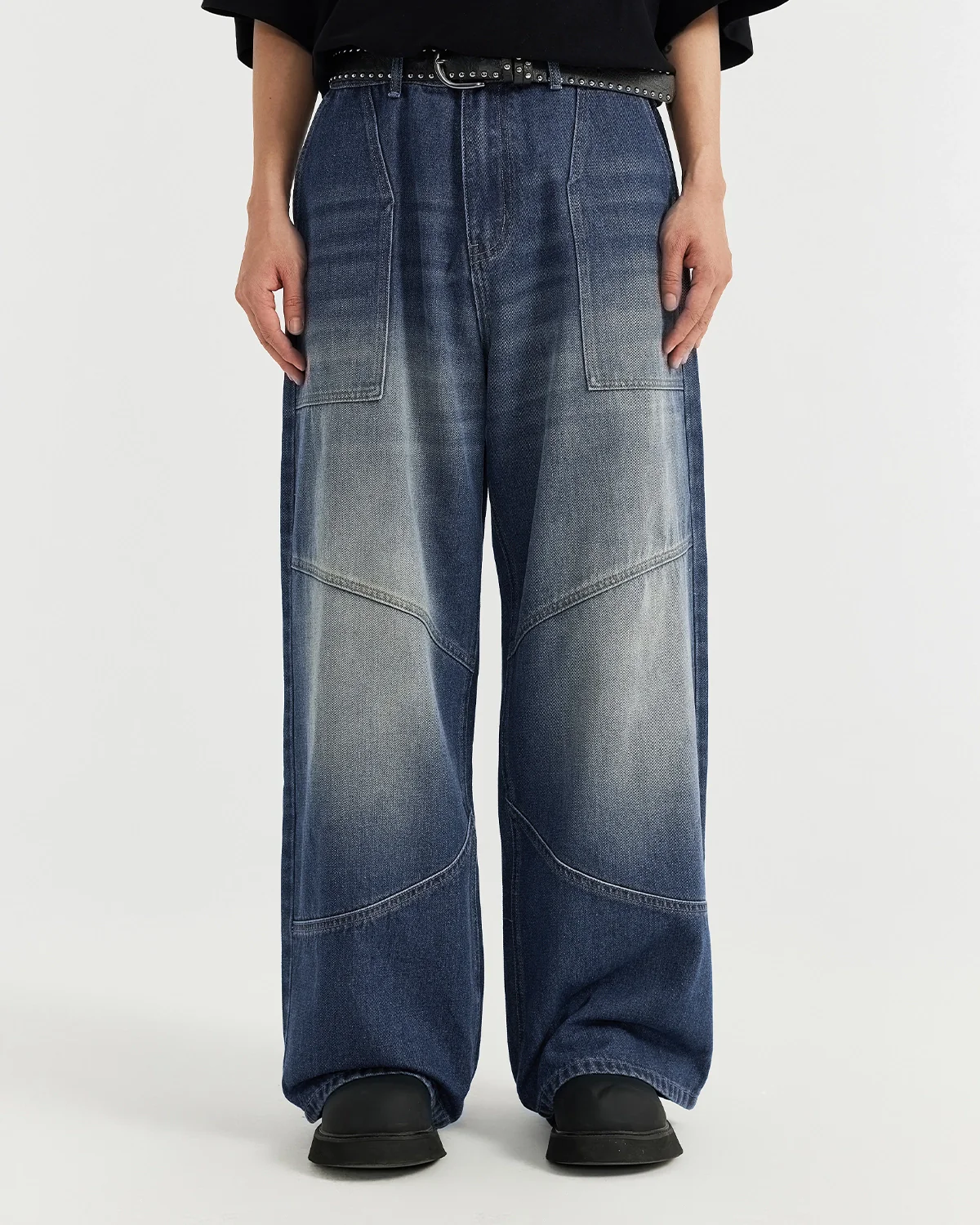 INFLATION Washed Baggy Jeans - Image 5