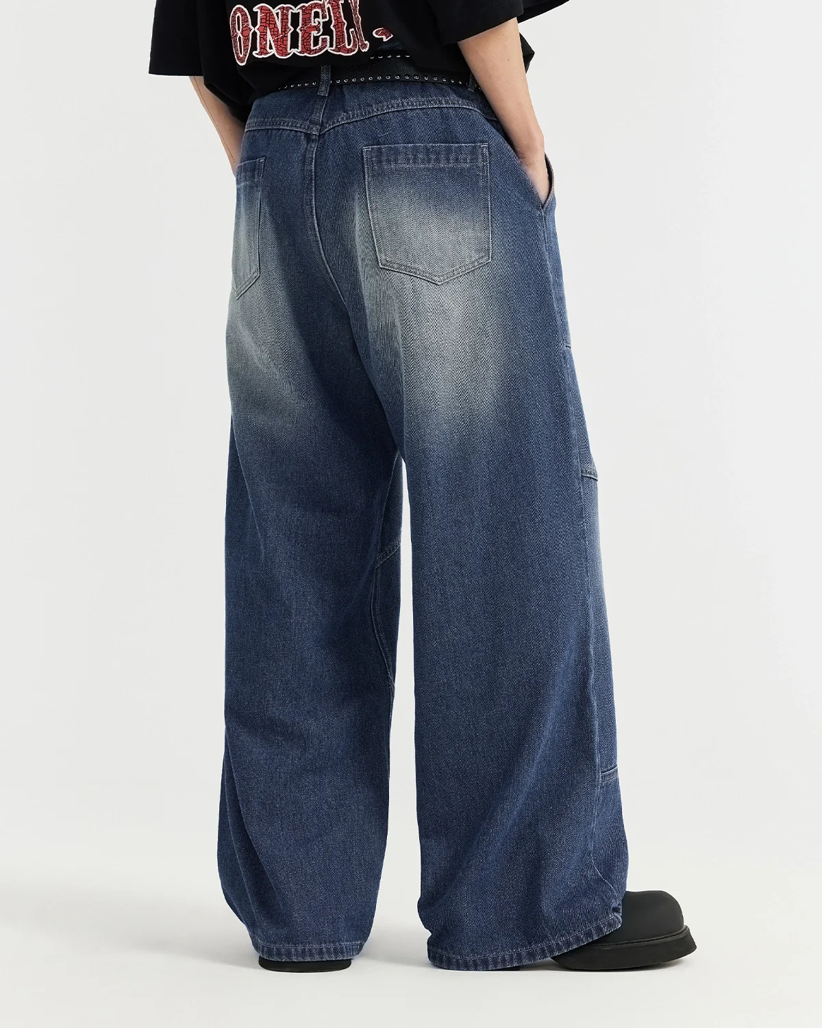 INFLATION Washed Baggy Jeans - Image 6
