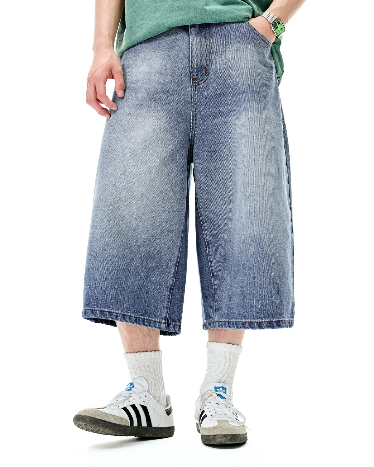 Washed Baggy Longline Jorts | Inflation Streetwear - Image 10
