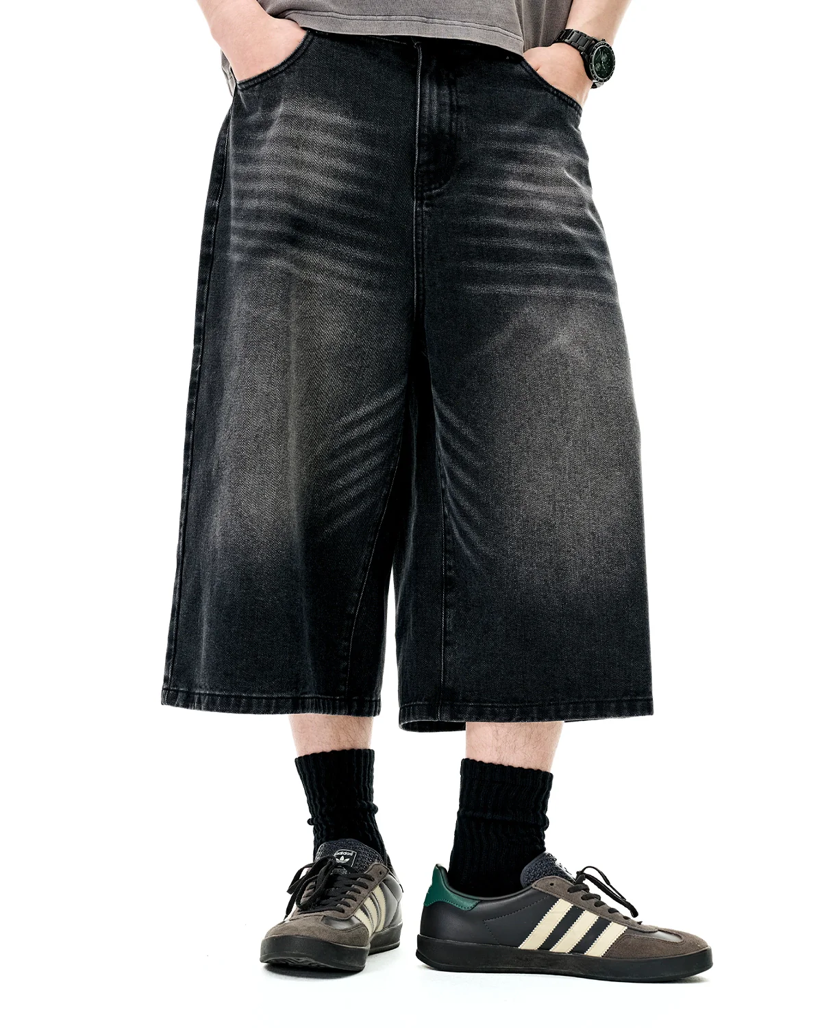 Washed Baggy Longline Jorts | Inflation Streetwear - Image 12