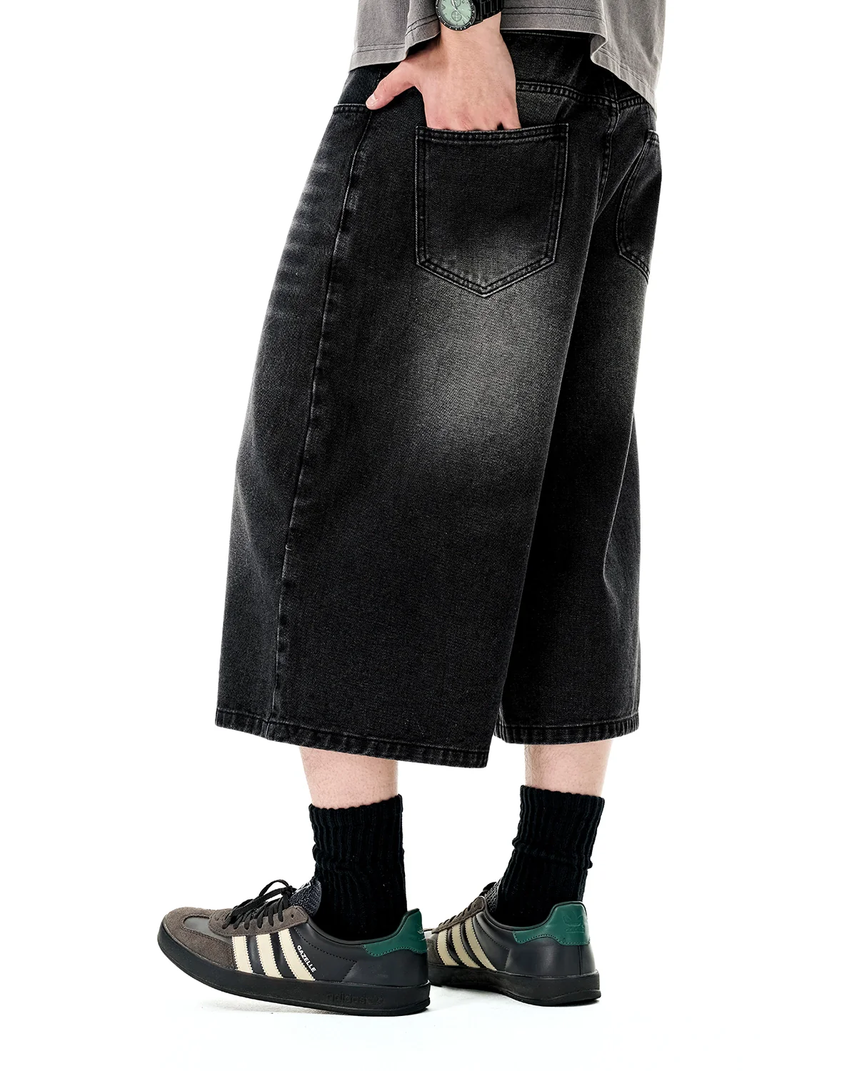 Washed Baggy Longline Jorts | Inflation Streetwear - Image 13