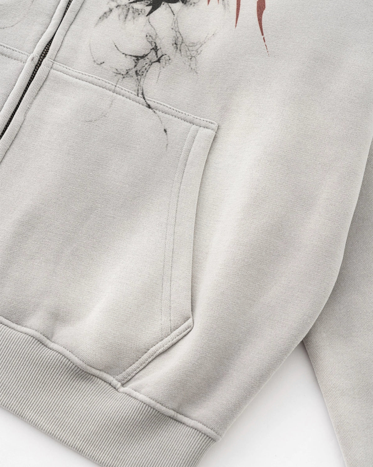 INFLATION Washed Graphic Zip Up Hoodies - Image 6