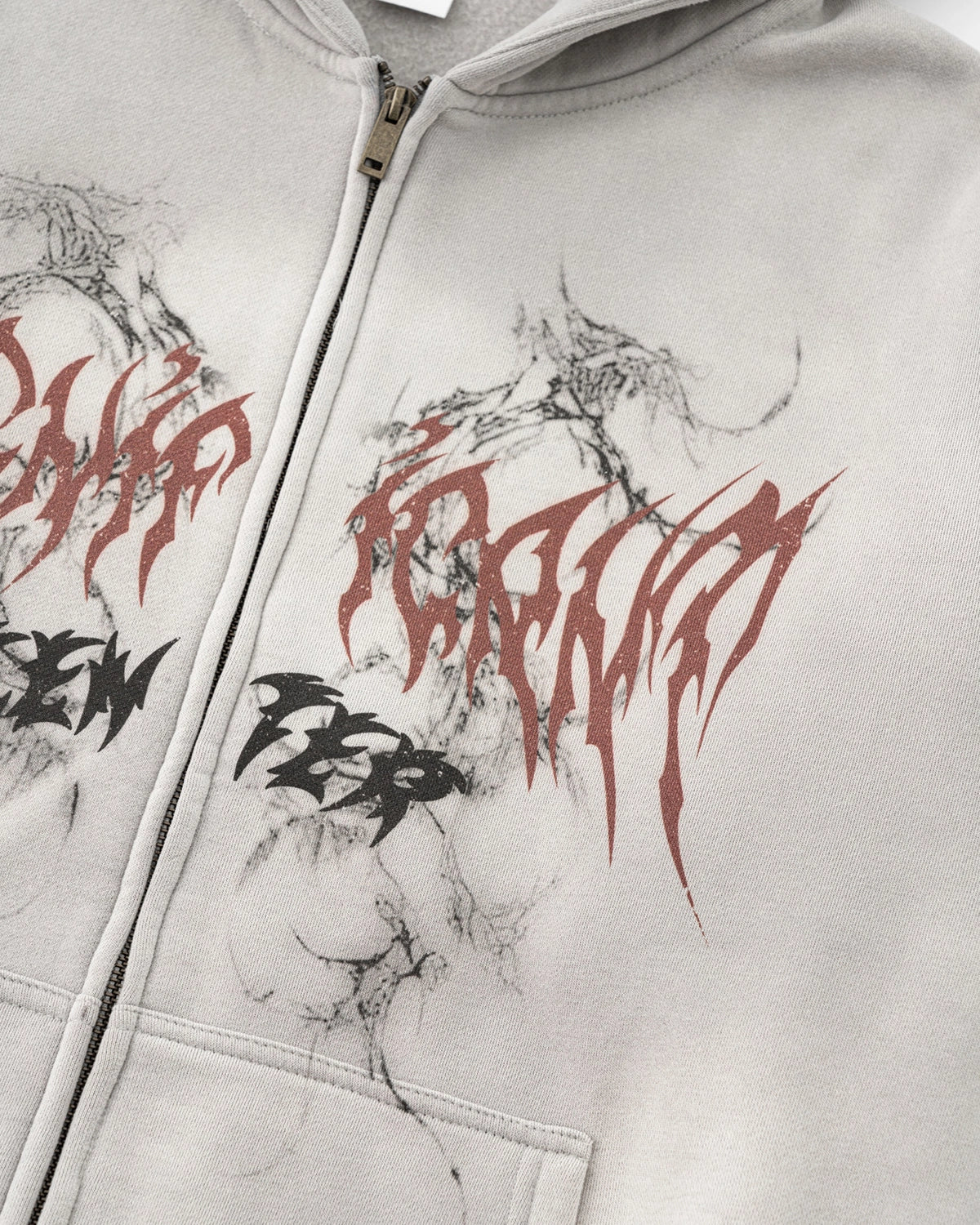 INFLATION Washed Graphic Zip Up Hoodies - Image 7