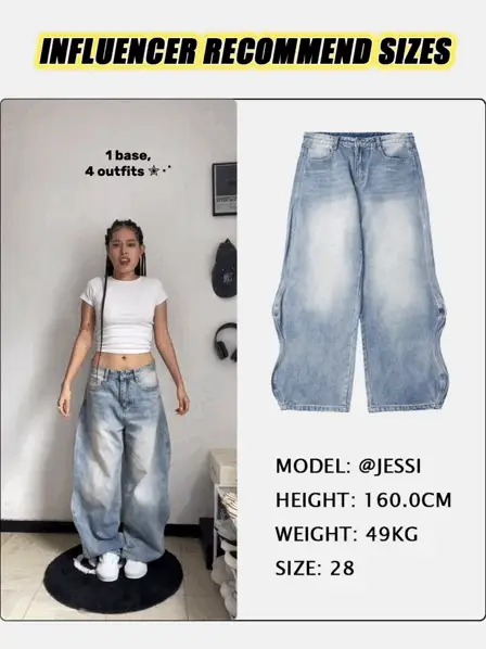 INFLATION Wave Washed Baggy Jeans - Image 3