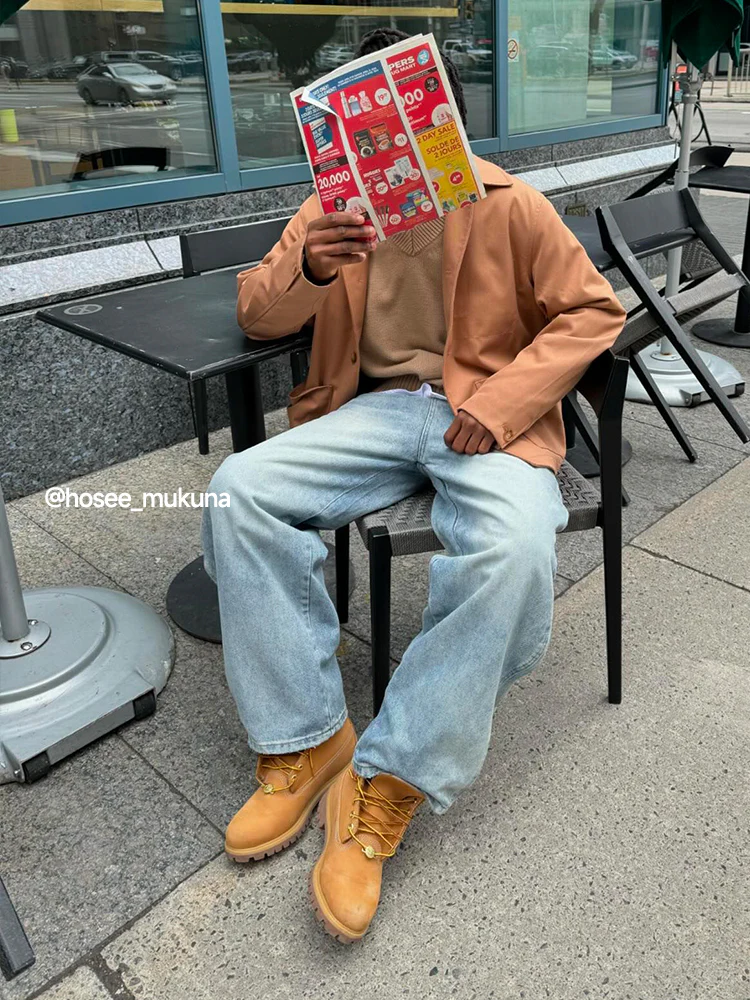 INFLATION Wave Washed Baggy Jeans - Image 5