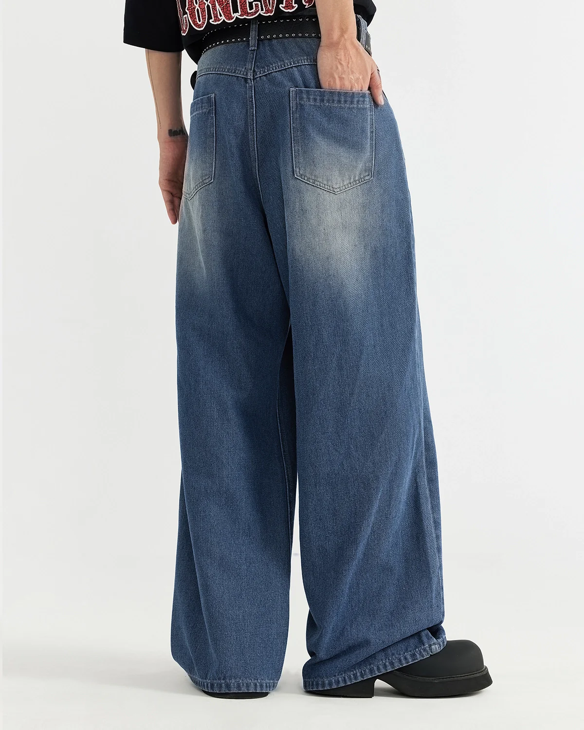 INFLATION Retro Washed Denim Pants - Image 5
