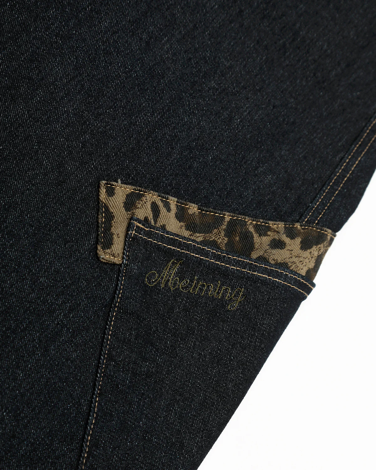 Leopard Patchwork Barrel Jeans | Inflation Streetwear - Image 5