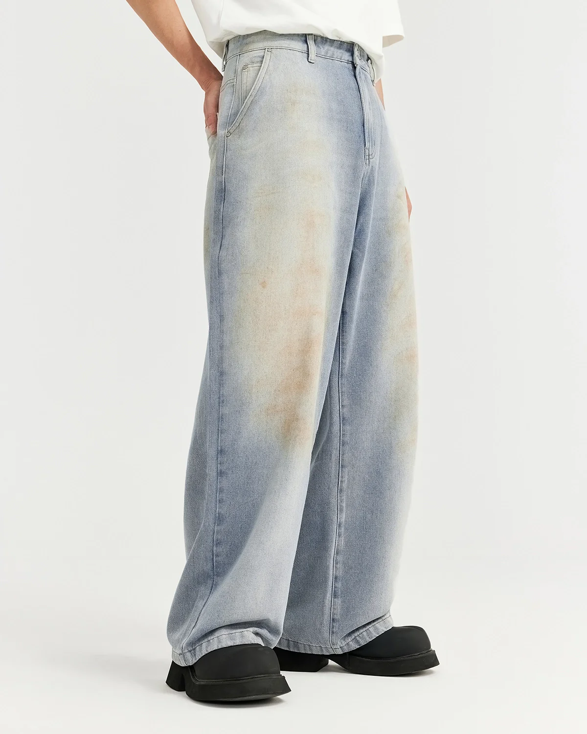 Mud Washed Baggy Jeans | Inflation Streetwear - Image 4