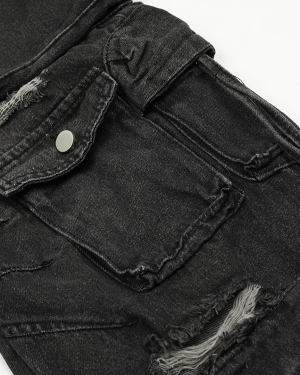 Multi Pockets Cargo Wide Leg Jeans | Inflation Streetwear - Image 3