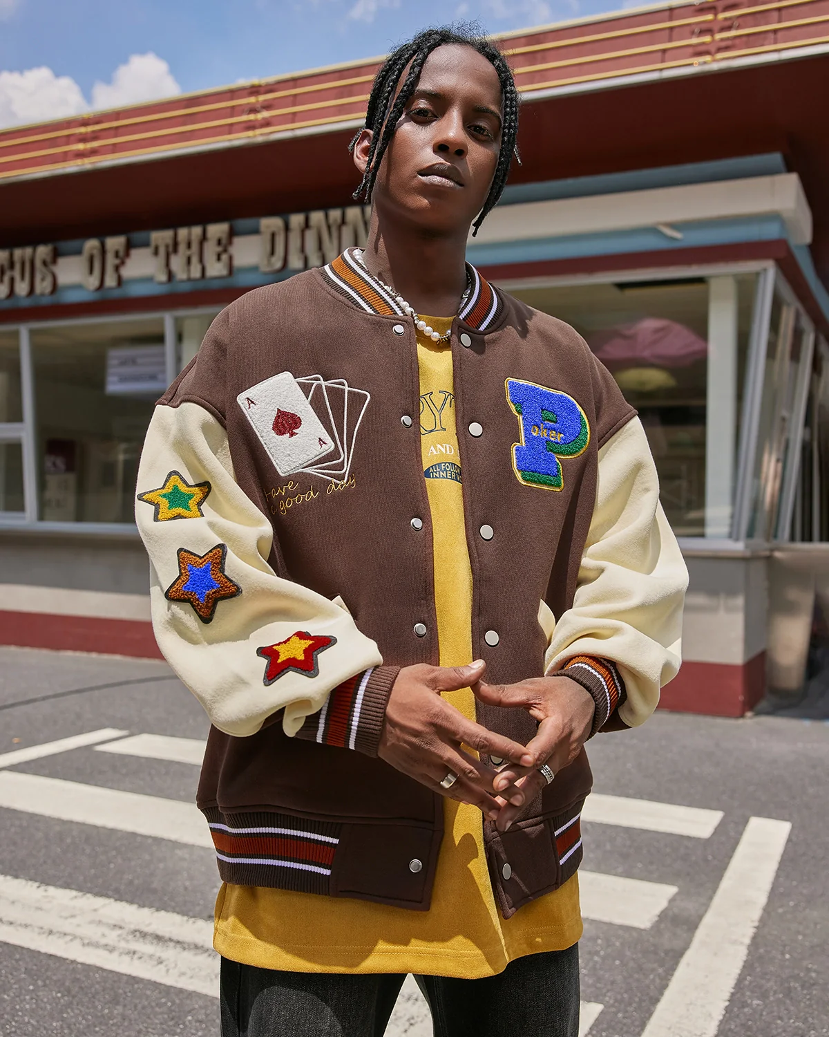Poker Embroidery Varsity Jacket | Inflation Streetwear - Image 10