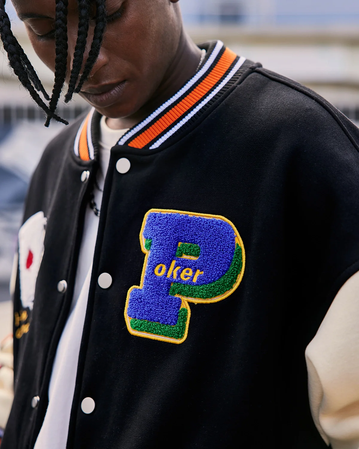 Poker Embroidery Varsity Jacket | Inflation Streetwear - Image 13