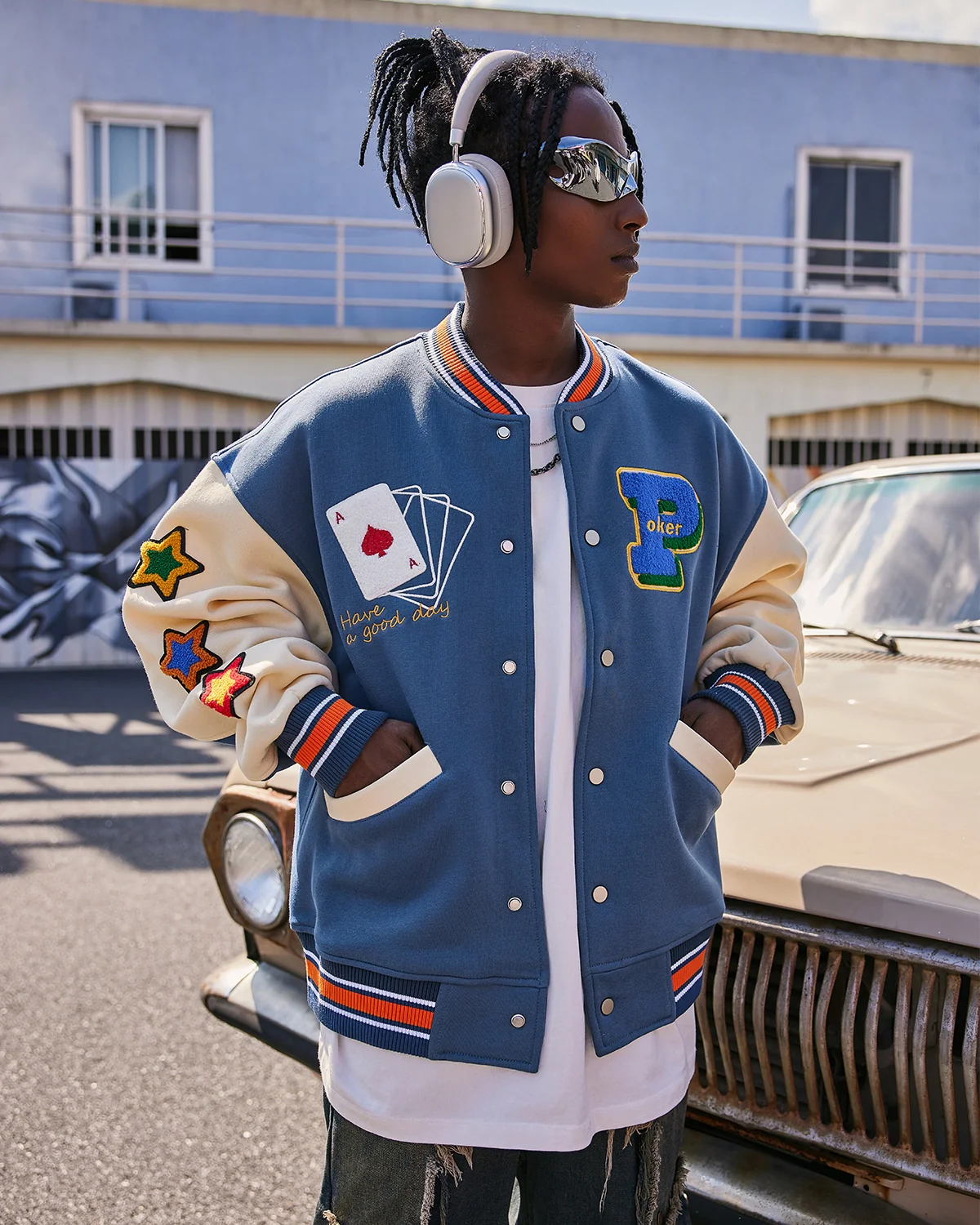Poker Embroidery Varsity Jacket | Inflation Streetwear - Image 15