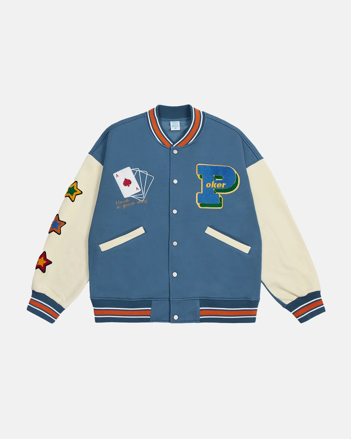Poker Embroidery Varsity Jacket | Inflation Streetwear - Image 3