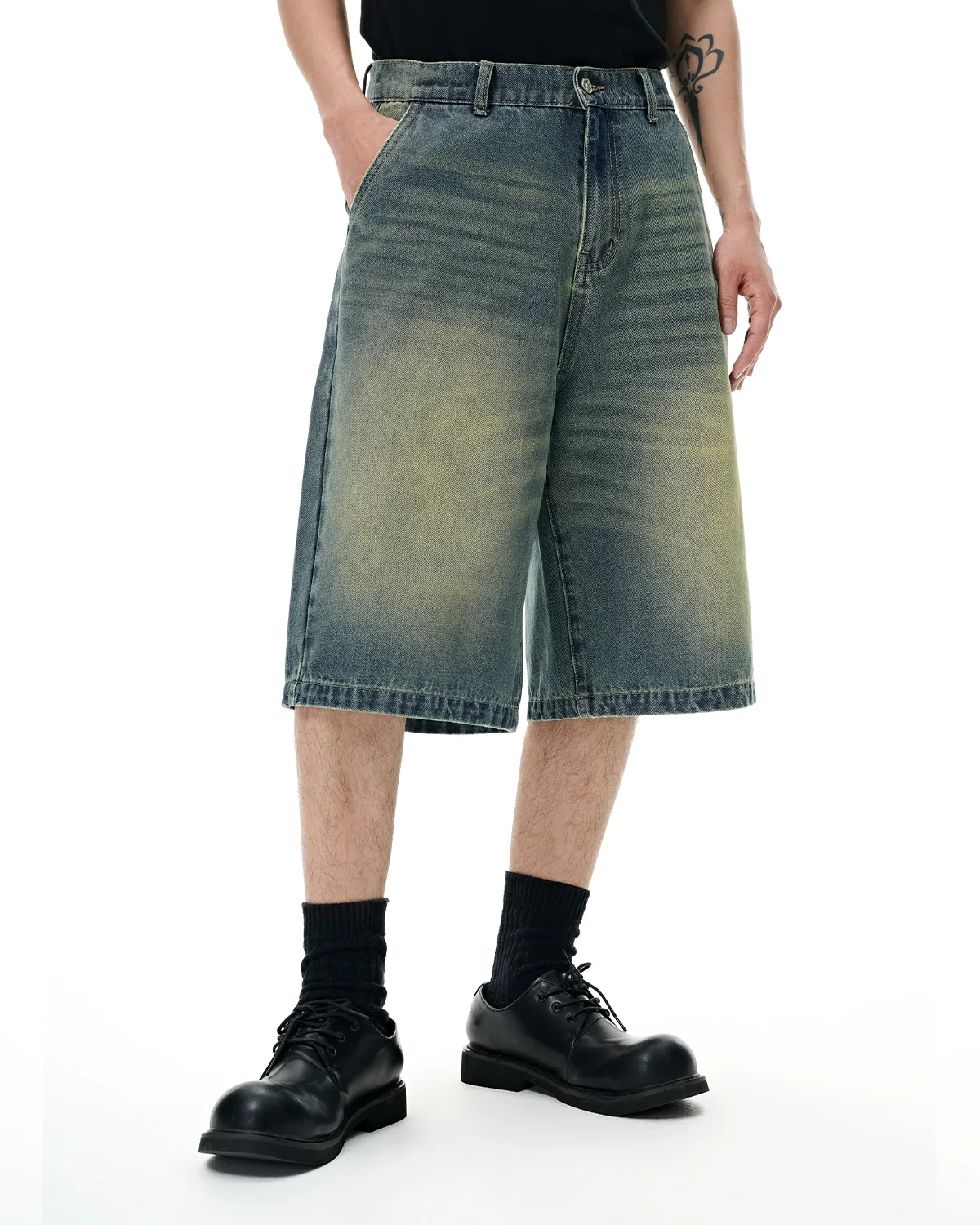 Retro Washed Denim Shorts | Inflation Streetwear - Image 4