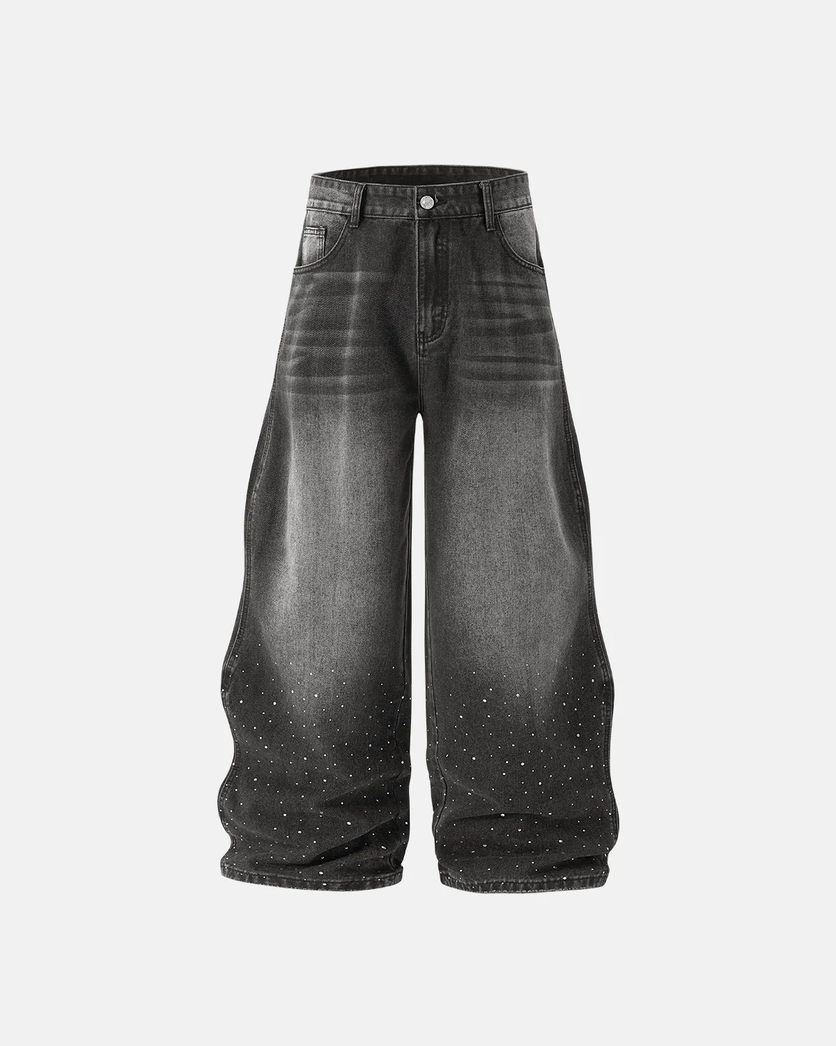 Rhinestone Wavy Baggy Jeans I Inflation Streetwear - Image 8