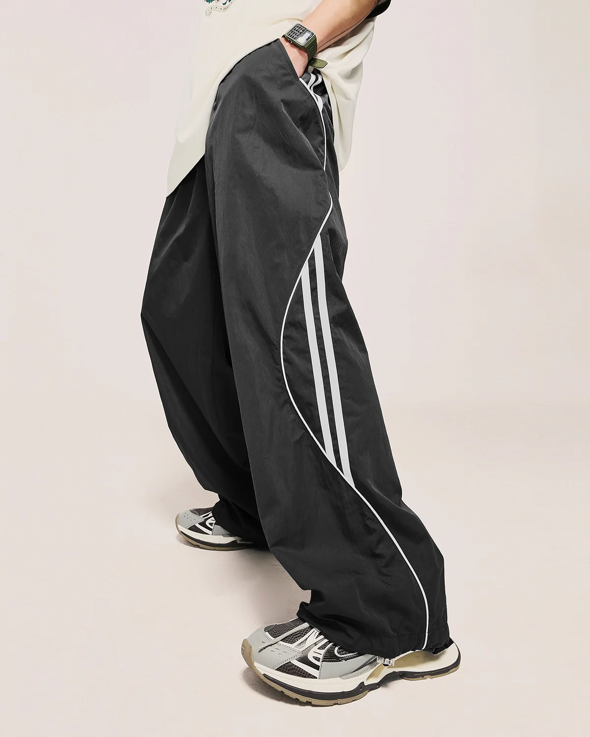 Side Striped Wide Leg Track Pant | Inflation Streetwear - Image 5