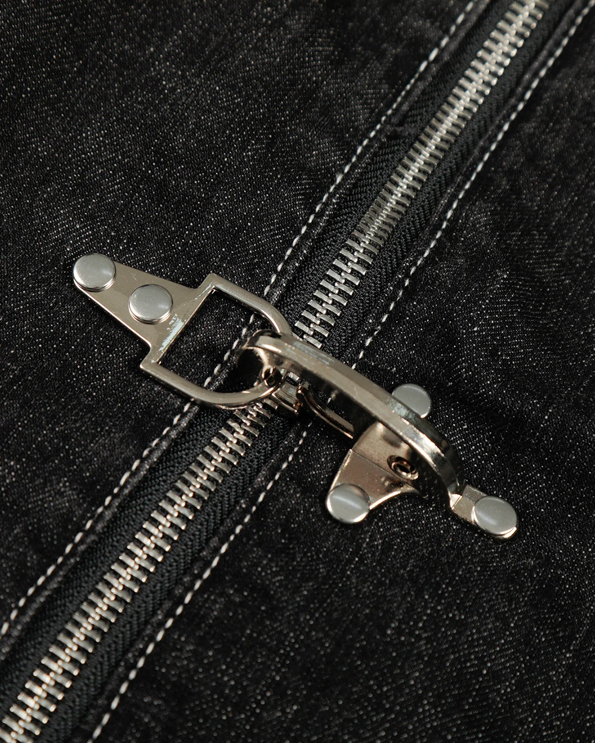 Stand Collar Raw Clasp Denim Jacket | Inflation Streetwear - Image 4