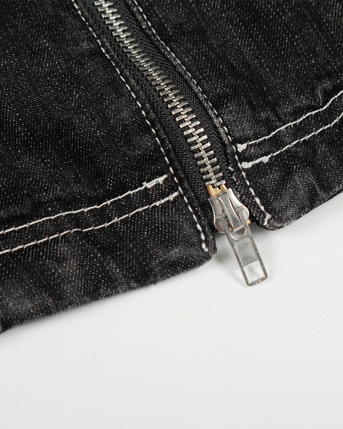 Stand Collar Raw Clasp Denim Jacket | Inflation Streetwear - Image 7